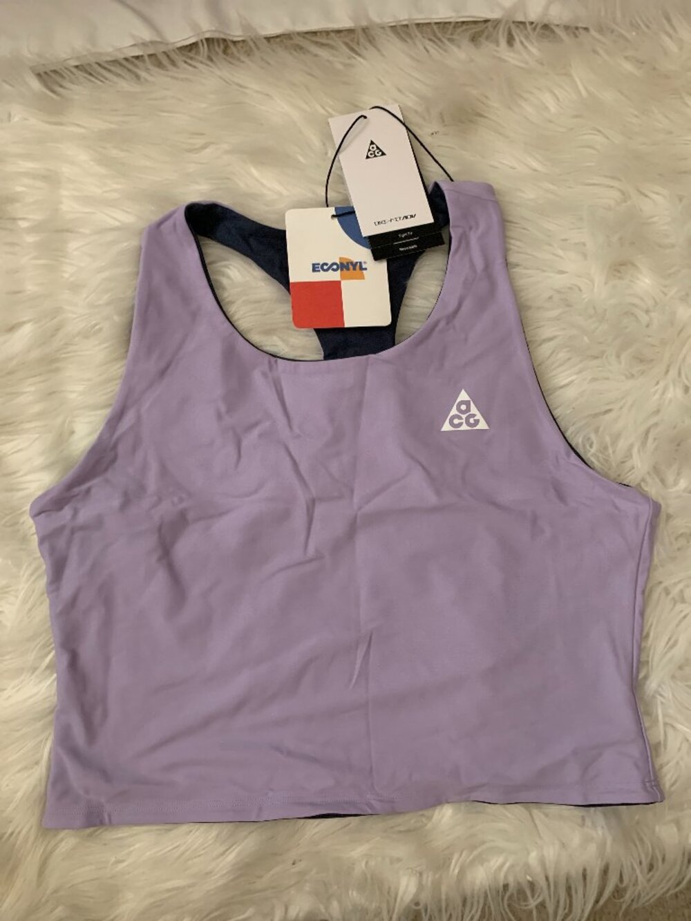 NIKE ACG Dri-Fit ADV Reversible Tank Top in Lavender/Navy Sz LARGE